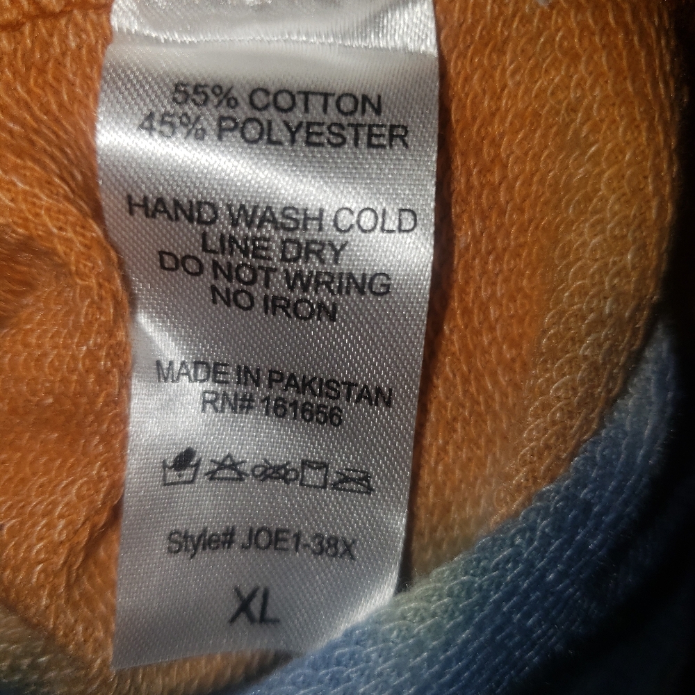 Like Love Blue/Orange Tie-Dye Dye Oversized Sweatshirt Size XL - Picture 6 of 7